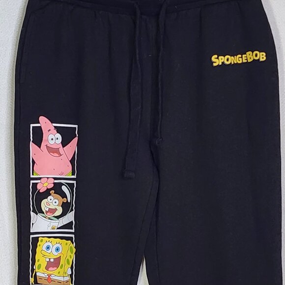 Nickelodeon Character Logo Spongebob and Friends Black Sweatpants Junior Size L - Picture 2 of 16